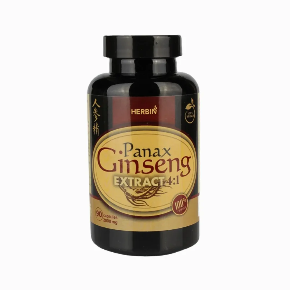 Ženšenový extrakt 500mg (Panax ginseng) - 90 kapslí - Herbin