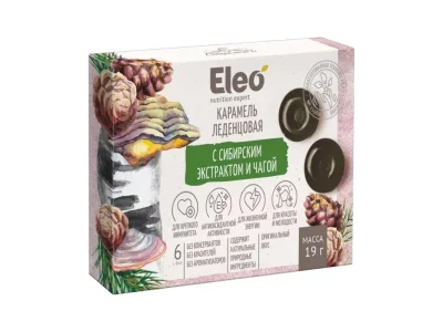 Karamelové bonbóny s extraktem ze sibiřské čagy - 6ks/19gr. - Eleo