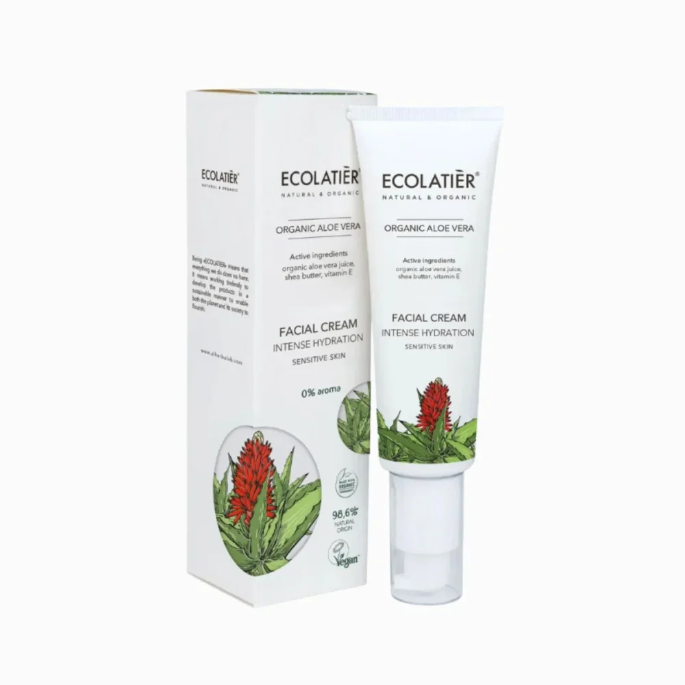 Intenzivní hydratační pleťový krém Organic Aloe Vera - 50ml - Ecolatier
