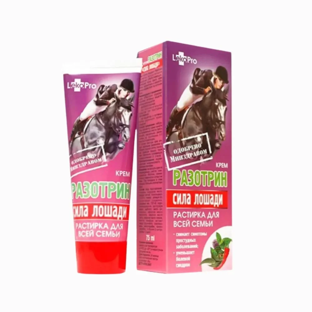 KOŇSKÁ SÍLA krém RAZOTRIN - na bolesti v krku, nachlazení - 75 ml - LekoPro