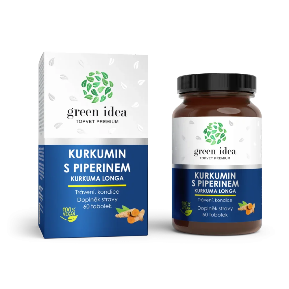 Kurkumin s piperinem bylinný extrakt - tobolky 60 ks - Green idea