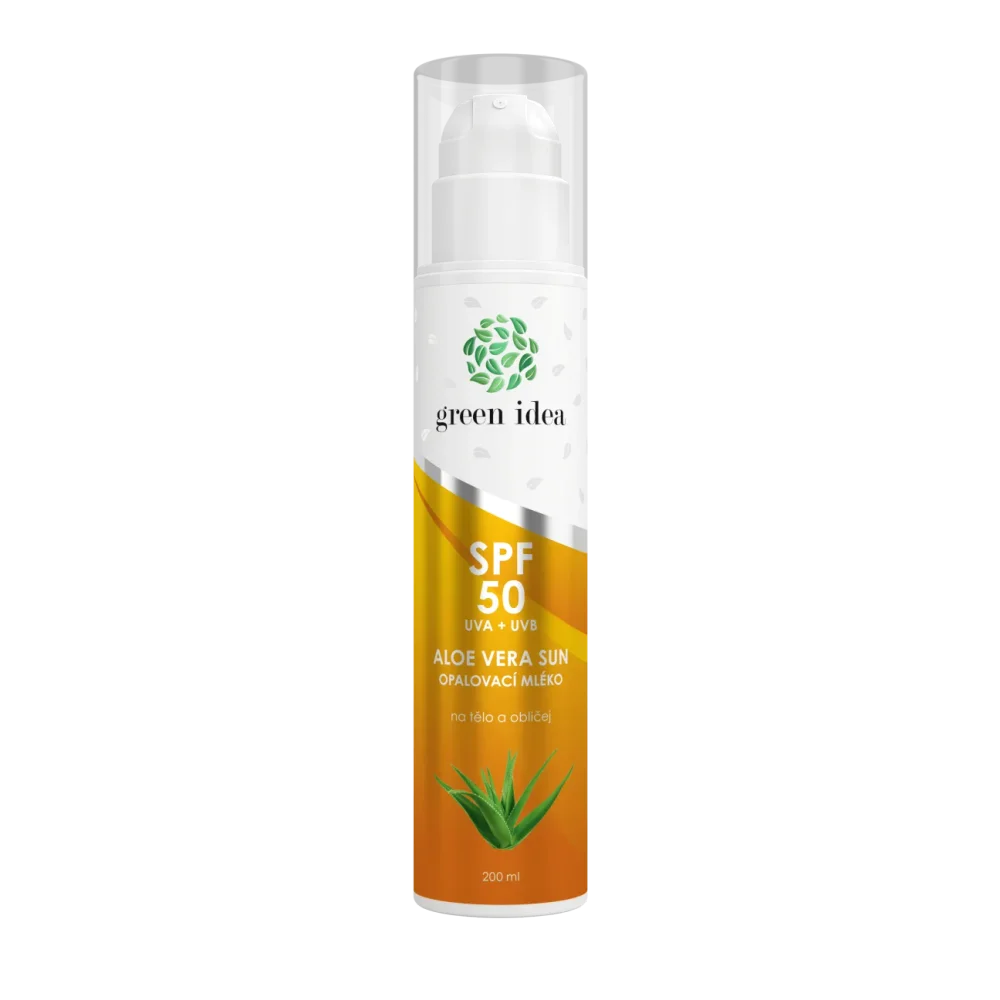 Aloe vera sun - opalovací mléko SPF 50 200 ml - Green idea