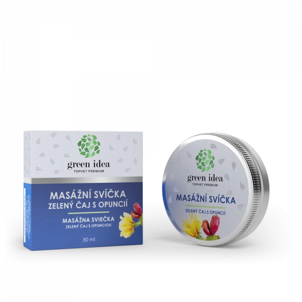 Masážní svíčka - Zelený čaj s opuncií - Green idea