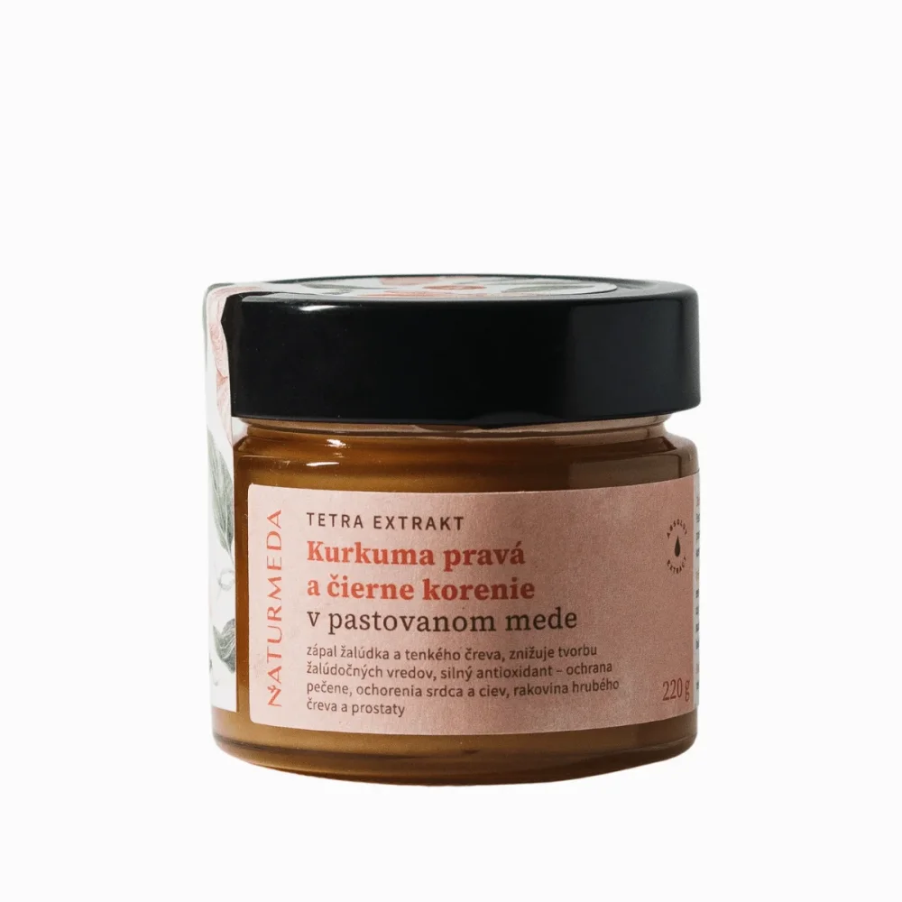 Terapeutický med s kurkumou a černým pepřem – 220 g – Naturmeda