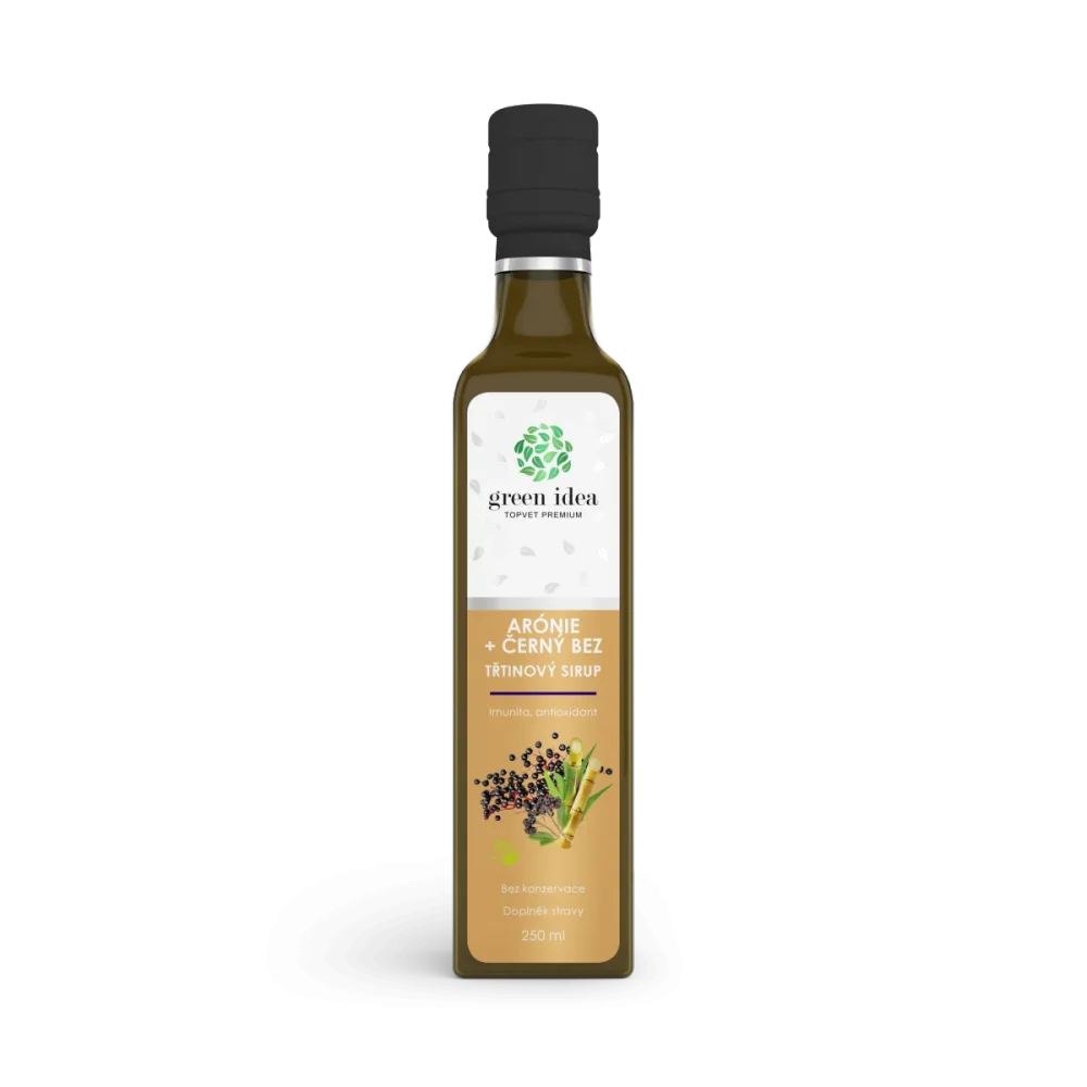 Arónie+černý bez sirup třtinový 250 ml - Green idea