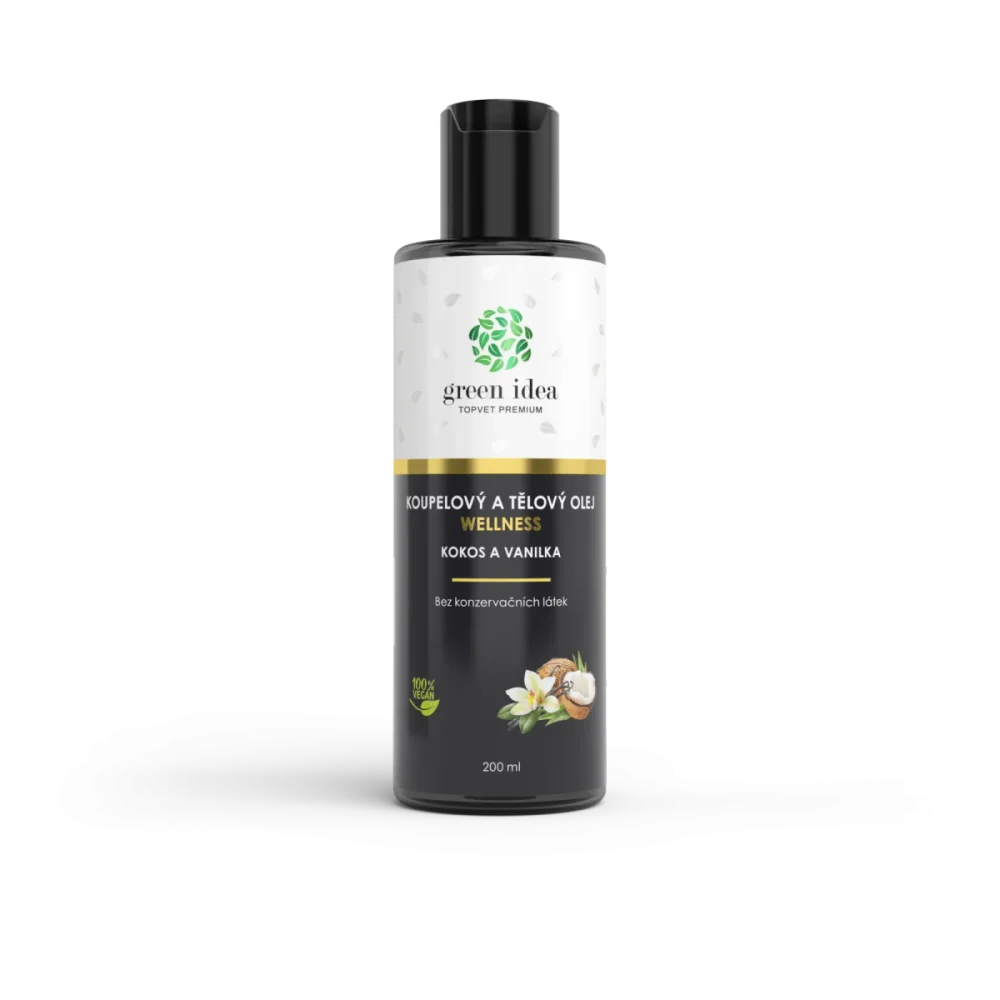 Kokos a vanilka koupelový a tělový olej 200 ml - Green idea