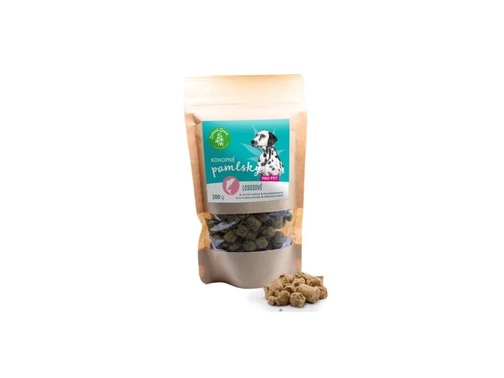Konopné pamlsky pro psy – lososová příchuť – 200 g – Zelená Země
