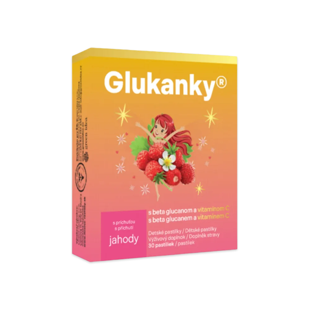 Glukanky - dětské pastilky s příchutí jahody 30 ks - Green idea