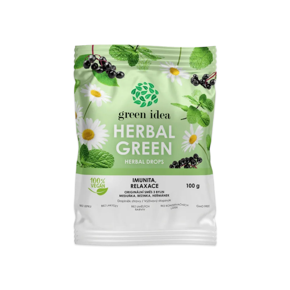 Herbal green - bylinné bonbóny 100 g - Green idea